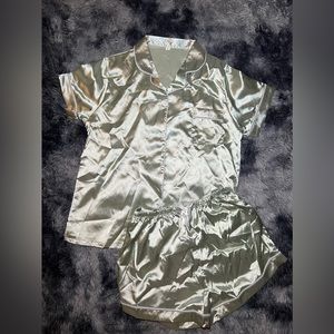 Sage green Silky Pjs Set Large